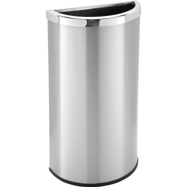 Commercial Zone Products 8 Gallon Half-Moon Stainless Steel Trash Can