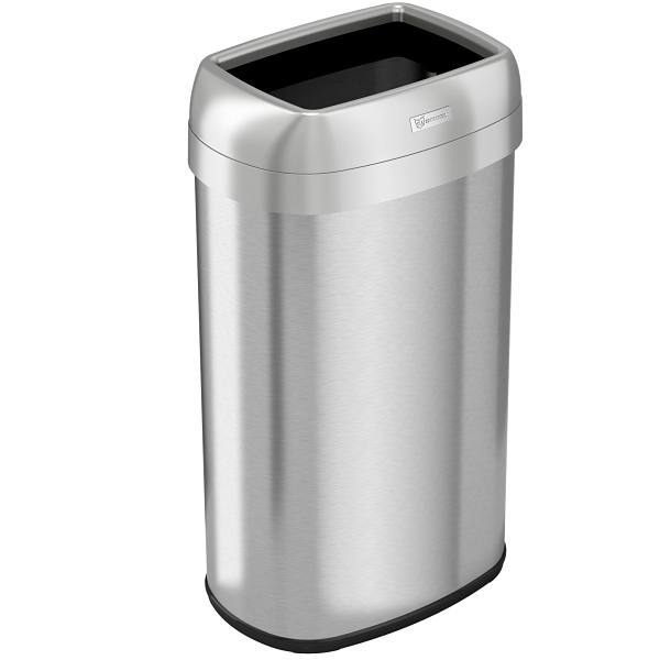 HLS Commercial 16 Gallon Stainless Steel Oval Open Top Trash Can With Odor Filters