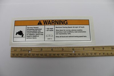 Genie Part # 62707GT – Decal, Warning, Max Towing Speed