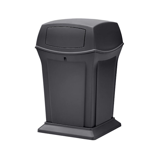 Rubbermaid Commercial Ranger 45 Gallon 2-Door Trash Can (Black)