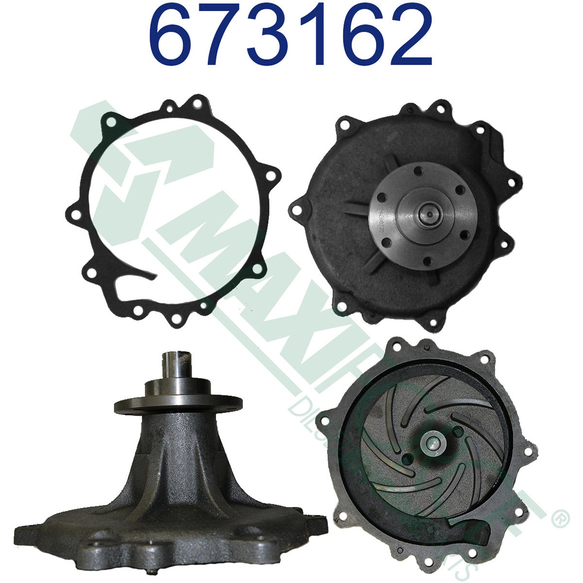 Maxiforce Water Pump, DT414/DT466 for Navistar 73162