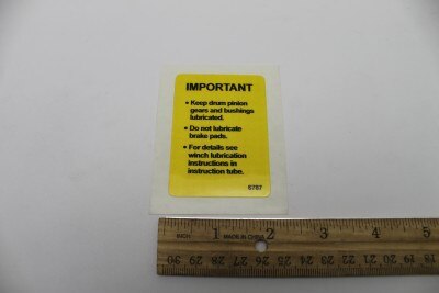 Genie Part # 6787GT – Winch Lube Inst.