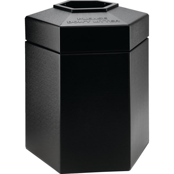 Commercial Zone Products Polytec 45 Gallon Hexagon Trash Can (Black)
