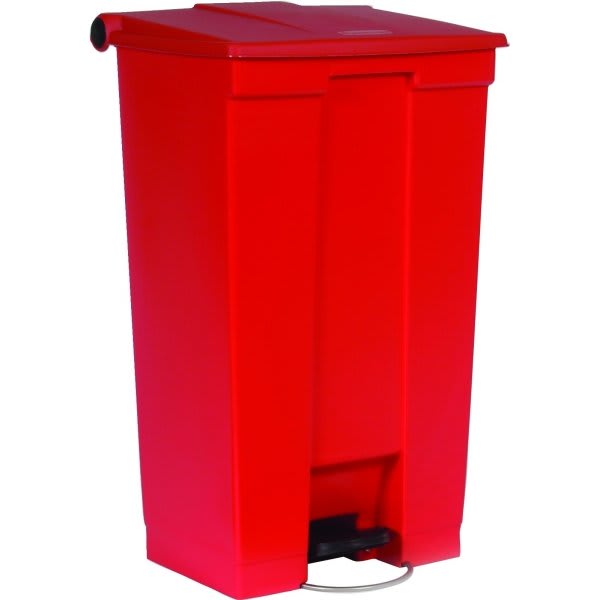 Rubbermaid Commercial Legacy 23 Gallon Front Step-On Trash Can (Red)