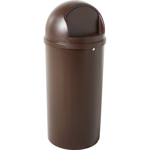 Rubbermaid Commercial Marshal 15 Gal. Plastic Round Trash Can (Brown)