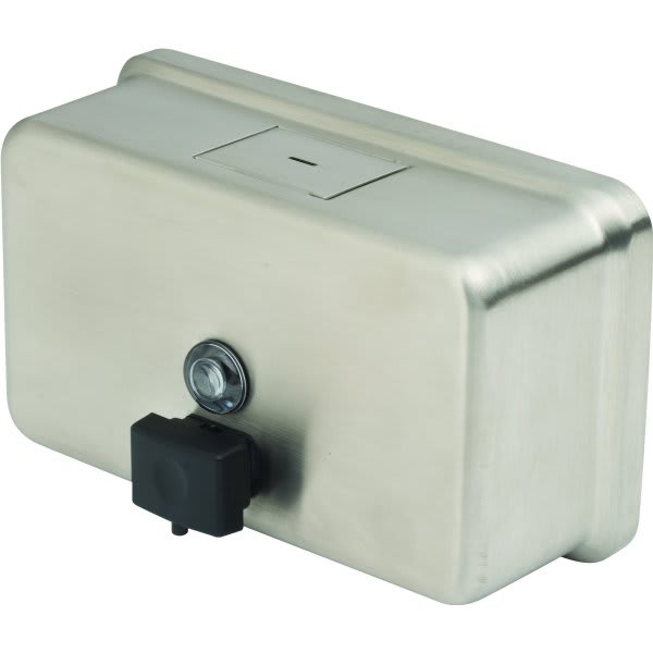 Bobrick Wide Horizontal-Mount Soap Dispenser (Stainless Steel)