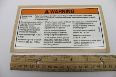 Genie Part # 82516GT – Warning Decal Panel Cradle