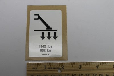 Genie Part # 82585GT – Outrigger Load Decal