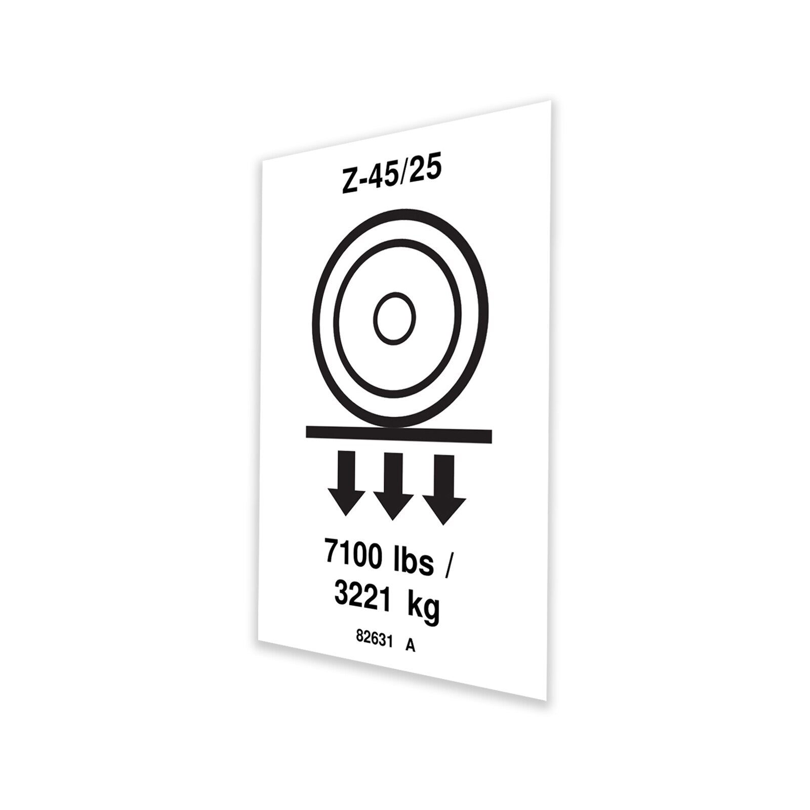 Genie Part # 82631GT – Decal, Label, Wheel Load Z4525