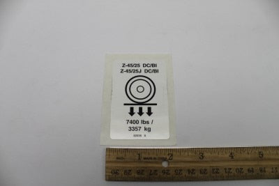 Genie Part # 82635GT – Decal, Label, Wheel Load