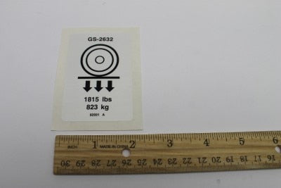 Genie Part # 82691GT – Decal, Label, Wheel Load 2632