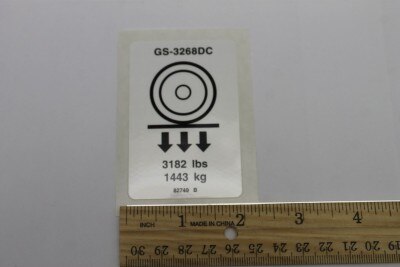 Genie Part # 82749GT – Decal, Label, Wheel LD, GS3268DC