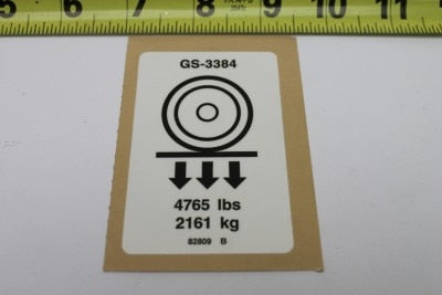 Genie Part # 82809GT – Decal, Label, Wheel Load