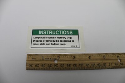 Genie Part # 97518GT – Decal, Notice, Lamp Disposal