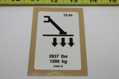 Genie Part # 97567GT – Decal, Label, Outrigger LoadTZ50