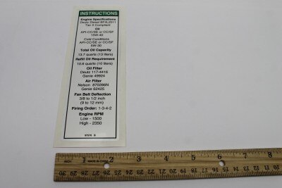 Genie Part # 97576GT – Decal, Notice, Deutz Eng Specst2