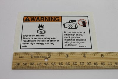 Genie Part # 97602GT – Decal, Warning, Explosion, Ether