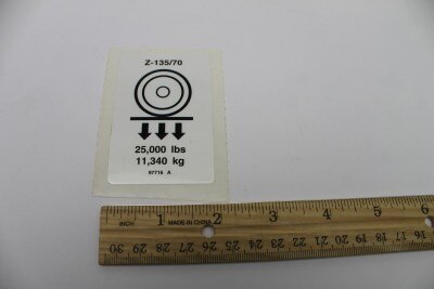 Genie Part # 97716GT – Decal, Label, Wheel Load Z135