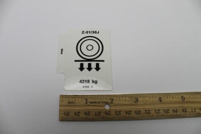 Genie Part # 97869GT – Decal, Label, Wheel Load Z51