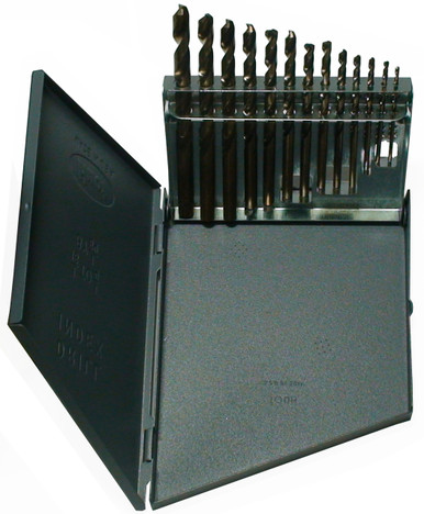 1/16"-1/4"x64ths 13 Piece Cobalt Jobber Length Drill Bit Set DWD13J-CO-SET