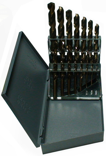 1/16"-1/2"x32nds 15 Piece Cobalt Jobber Length Drill Bit Set DWD15J-CO-SET