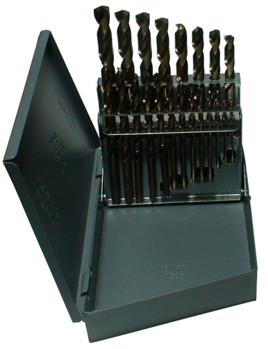 1/16"-3/8" x64ths 21 Piece Cobalt Jobber Length Drill Bit Set DWD21J-CO-SET