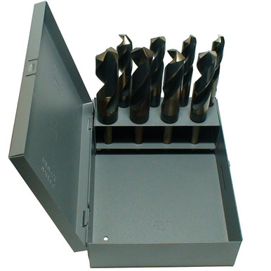 9/16"-1"x16ths 8 Piece HSS Black & Gold Reduce Shank Drill Bit Set KFD1008-SET