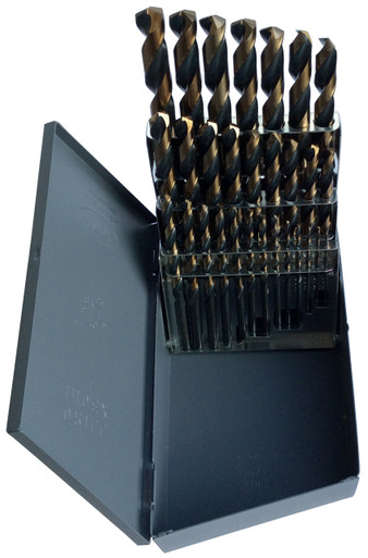 1/16"-1/2"x64ths 29 Piece Black & Gold Mechanic Length Drill Bit Set KFD29ML-SET