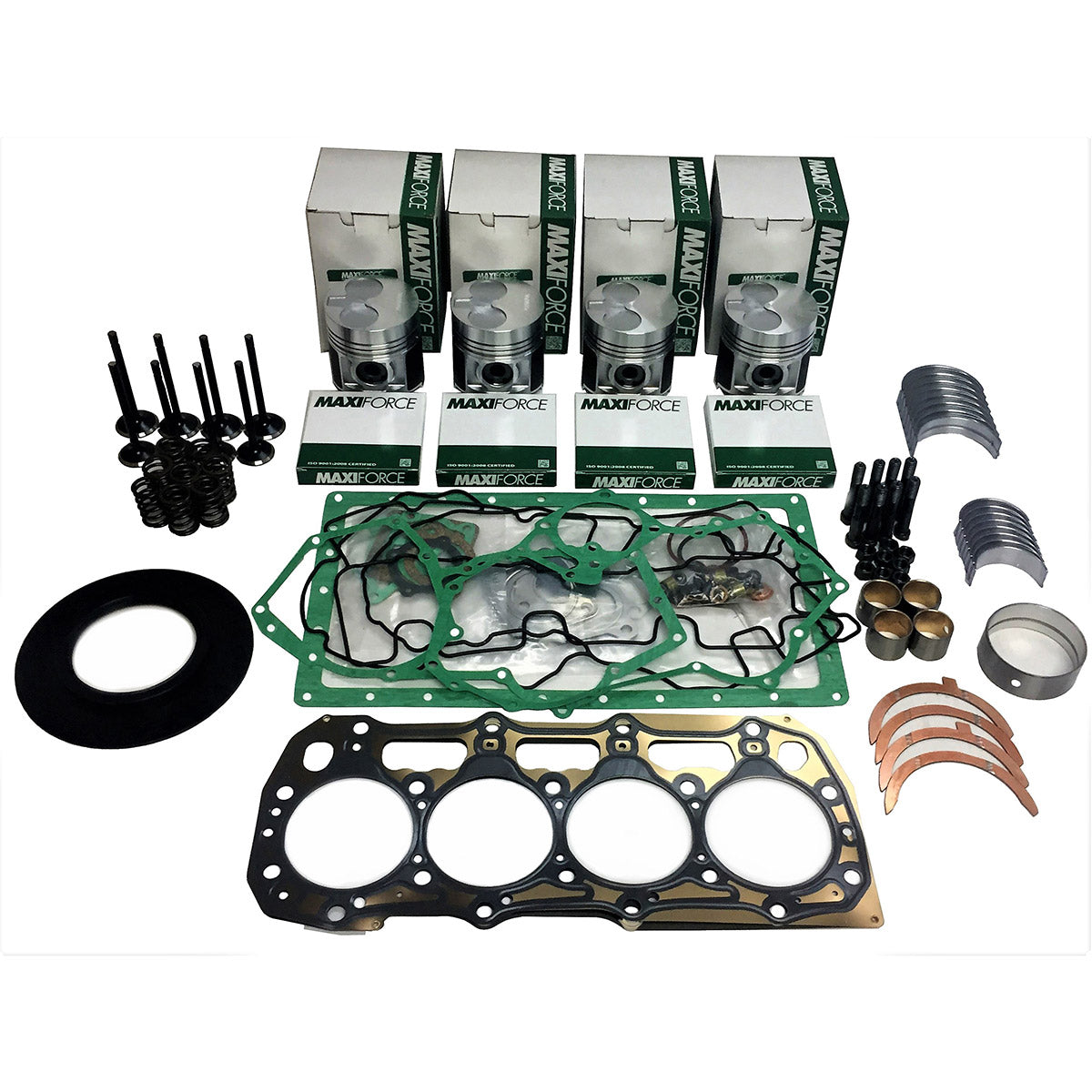 Maxiforce Engine Overhaul Kit, Standard Pistons, .010" Main Bearings, .010" Rod Bearings, 404D-22T 0.50MM .010/.010 for Perkins