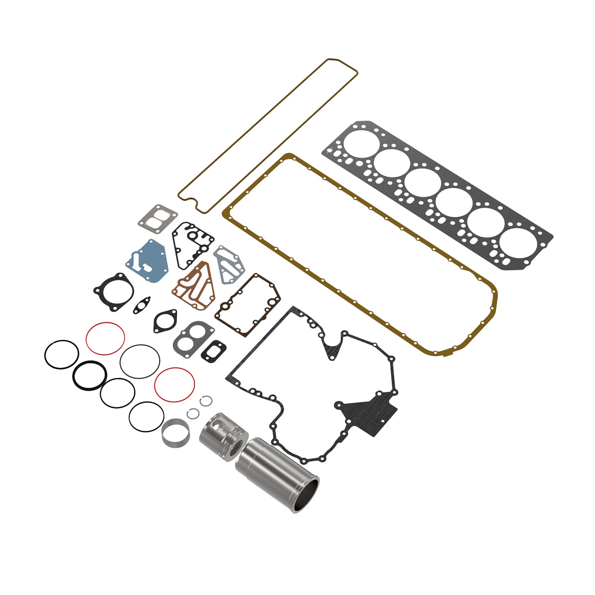 Maxiforce Overhaul Engine Kit, Standard Pistons, .010" Main Bearings, Standard Rod Bearings, 6.619 Late/ 6.101A/T for John Deere