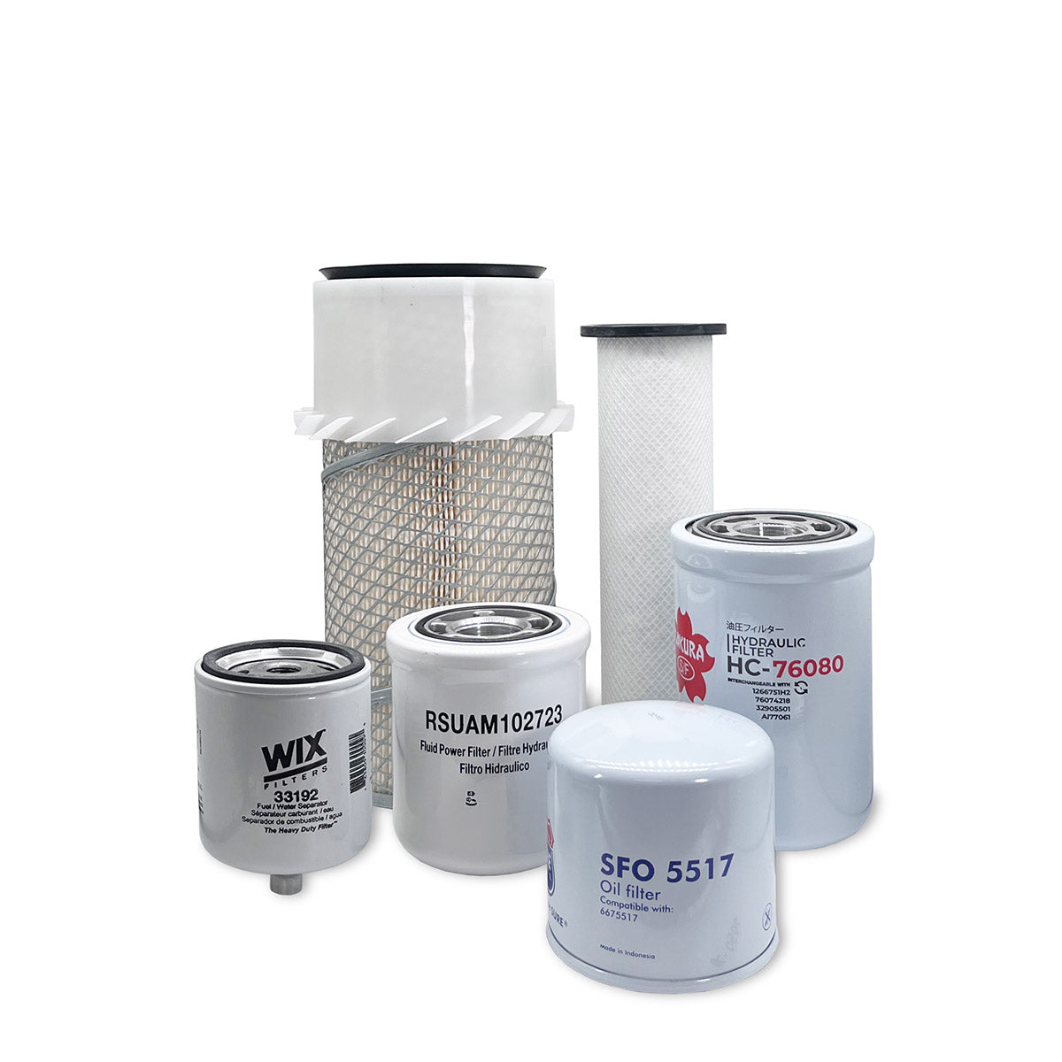 HERO Maintenance Filter Kit for Bobcat T180 Compact Track Loader 524211001 & Above, 527511001 & Above