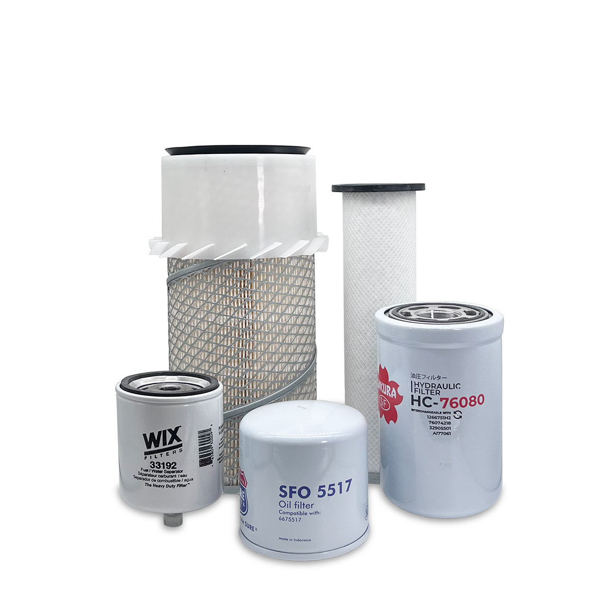 HERO Maintenance Filter Kit for Bobcat T190 Compact Track Loader 519311001 & Above, 519411001 & Above