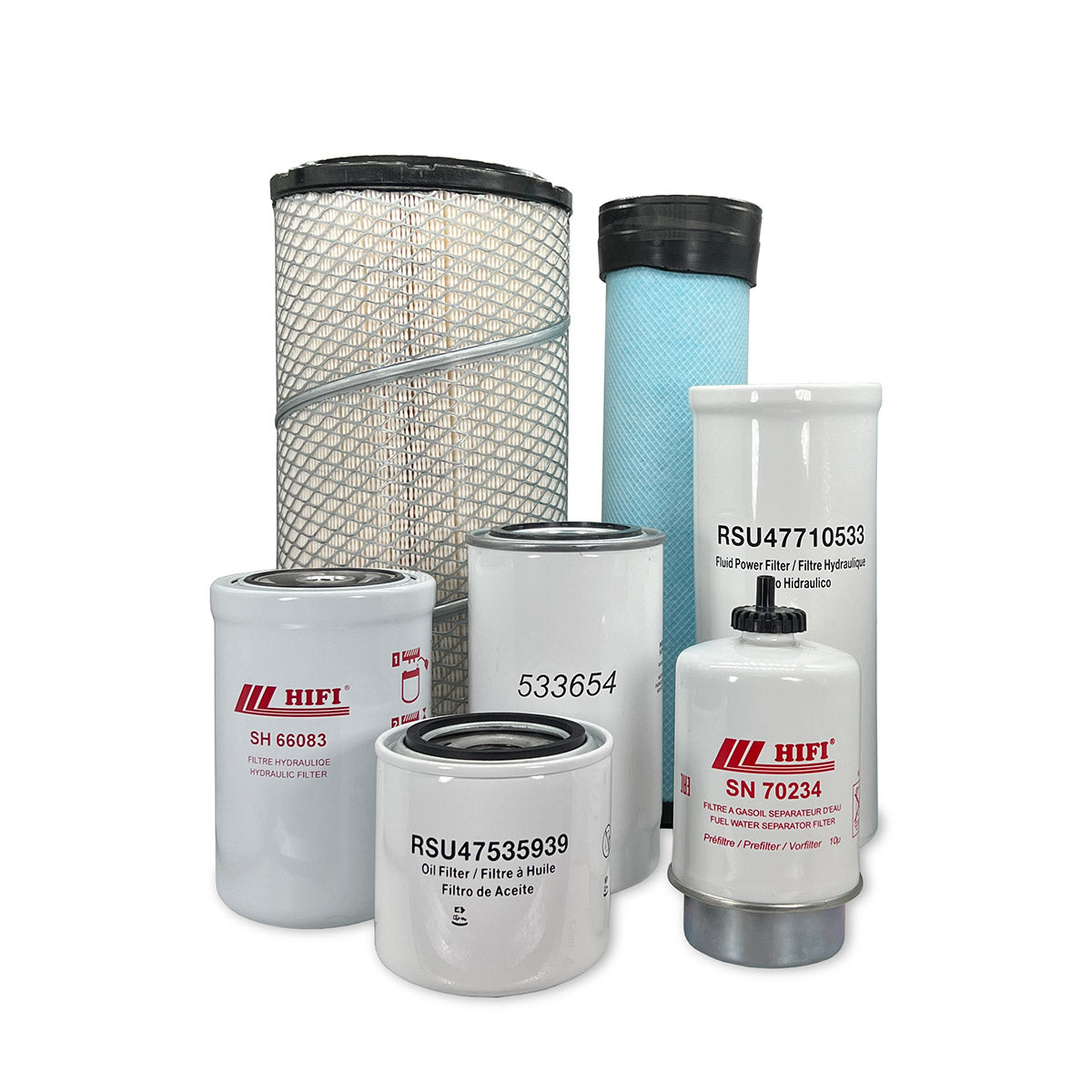 HERO Maintenance Filter Kit for CASE 580SN WT Backhoe Loader 4WD Wide Track - TIER 4B - MY19 (11/18-)