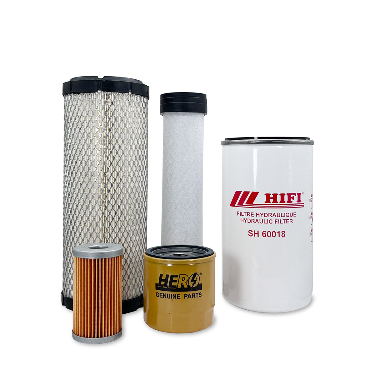 HERO Maintenance Filter Kit for CASE DX45 Compact Tractor PIN # HBA015008 & ABOVE (08/03 - 12/07)