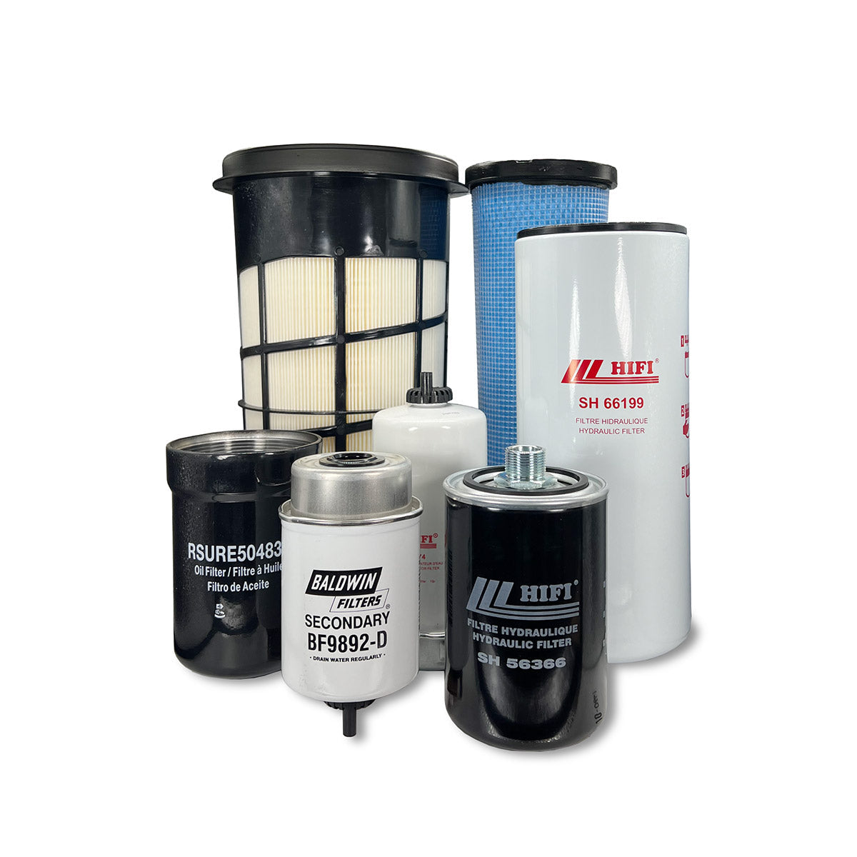 HERO Maintenance Filter Kit For John Deere 410K TMC Backhoe Loader Engine: 4045HT073