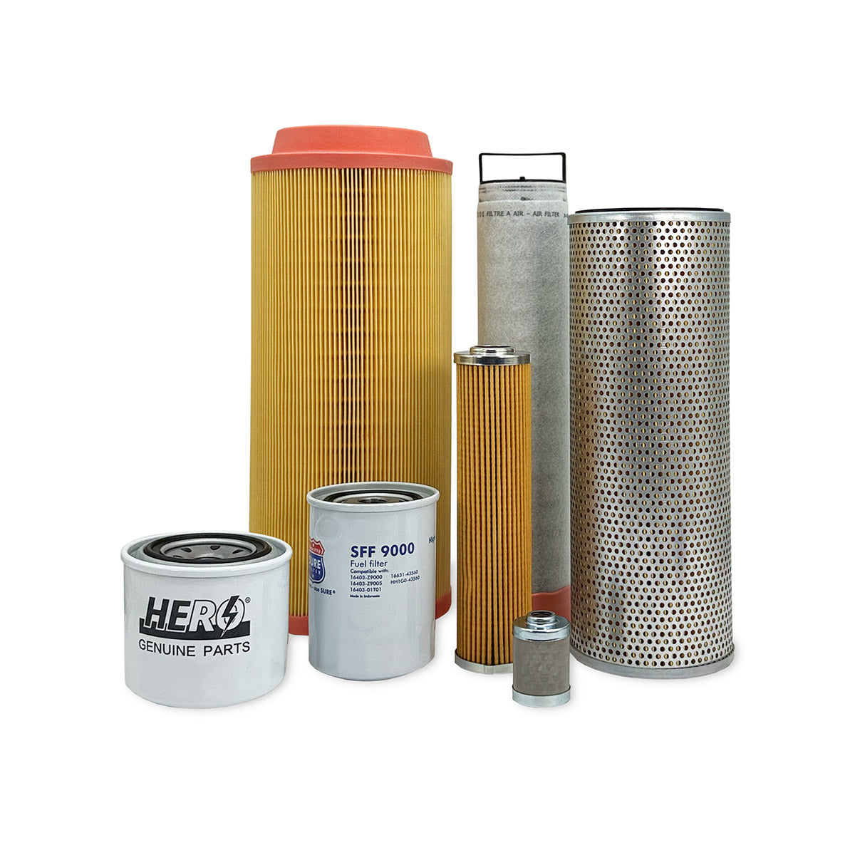 HERO Maintenance Filter Kit for Takeuchi TL250 Track Loader with Kubota V3800DI Engine
