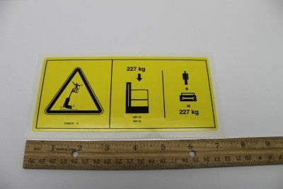 Genie Part # T108737GT – Decal-Danger,Max Cap-227 Kg