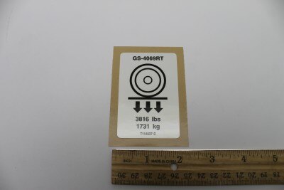Genie Part # T114637GT – Decal, Label, Wheel LD