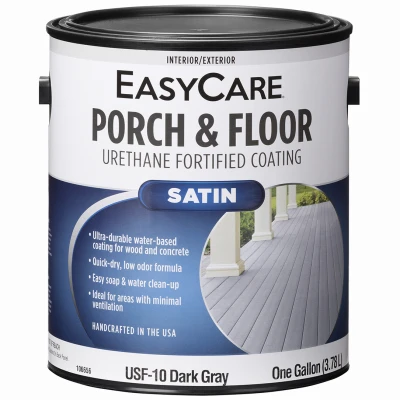 Porch & Floor Exterior Satin Coating, Urethane Fortified, Dark Gray, 1 Gallon