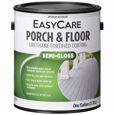 Porch & Floor Exterior Semi-Gloss Coating, Urethane Fortified, Dark Gray, 1 Gallon