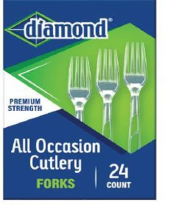 Heavy-Duty Clear Plastic Dinner Forks – 24 Pack
