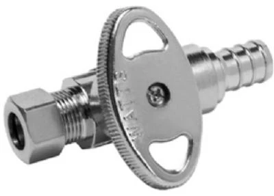 Straight Stop Valve, 1/2 In. Brass Barb Insert x 3/8 In. O.D. Compression