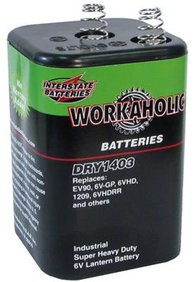 Heavy Duty Lantern Battery, Spring Top, 6-Volt