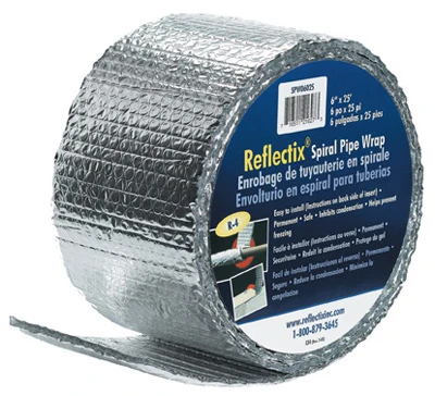 Spiral Pipe Wrap, Standard Edge, 6-In. x 25-Ft.