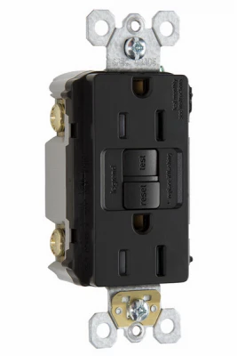 Pass & Seymour GFCI Receptacle, 15A, Brown