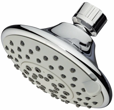 Shower Head, Fixed Mount, 5 Settings, Chrome Plastic