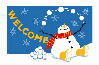 Koko Printed Door Mat, Snowman, 18 x 28 In.