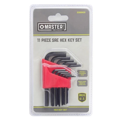 11-Pc. SAE Hex-L Key Set, Short Arm