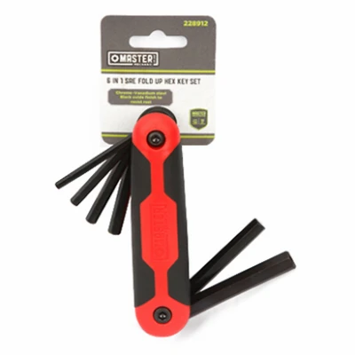 6-In 1 SAE Hex Key Set, Fold-Up