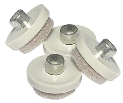 Furniture Glides, Nail-On With Adhesive, Tan, Round, 1-In., 8-Pk.